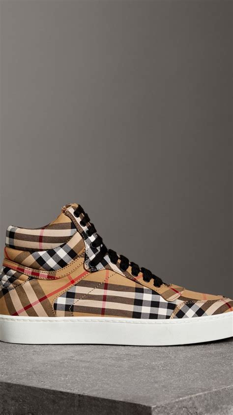 nike x burberry|designer Burberry high top sneakers.